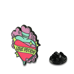 Pins "Love potion" Lilas rose-magenta-vert clair