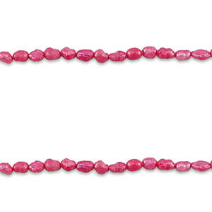 Perles d'eau douce "grain de riz" Rose