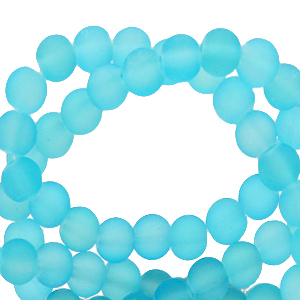 Perles en verre 6 mm mat Turquoise