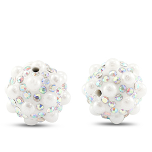 Perles boh&egrave;me rond Blanc