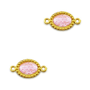 Connecteurs en acier Inox zirconium ovale Dor&eacute;-rose clair