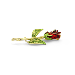 Broches rose Rouge-vert-dor&eacute;