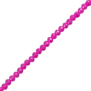 Perles &agrave; facettes 4x3mm disque Heishi Rose fuchsia