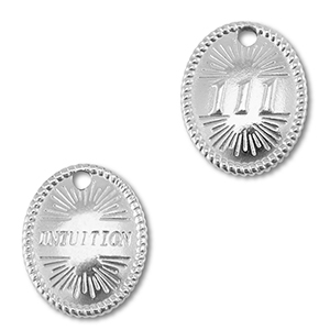 BY31&reg; Breloque en acier Inox num&eacute;ros des anges 111 / intuition Argent&eacute;