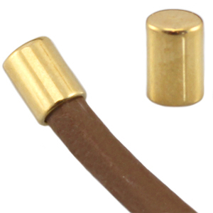 Embouts en m&eacute;tal DQ tube pour fil 5mm Dor&eacute; (sans nickel)