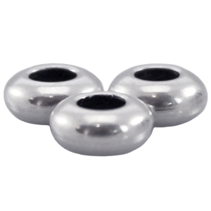 M&eacute;tal DQ perle 7x3mm Argent&eacute; antique (sans nickel)