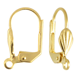 Boucles d'oreilles dormeuses en m&eacute;tal DQ d&eacute;co Dor&eacute; (sans nickel)
