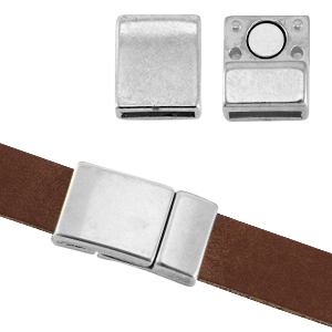 Fermoir aimant&eacute; en m&eacute;tal DQ &Oslash;10x2.2mm argent&eacute; antique (sans nickel)