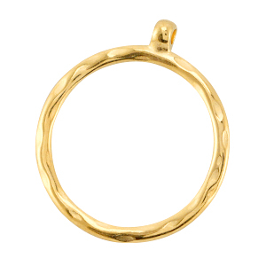 M&eacute;tal DQ pendentifs / breloques avec anneau 35mm Dor&eacute; (sans nickel)