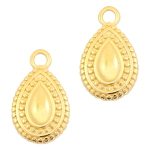 Breloques en m&eacute;tal DQ en forme de goutte Dor&eacute; (sans nickel)