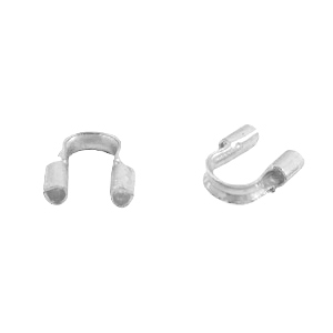 Appr&ecirc;ts en m&eacute;tal DQ wire guardian / protection pour fil 5mm (&Oslash;0.56mm) argent&eacute; (sans nickel)