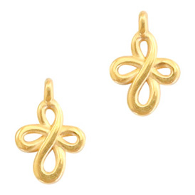 Breloques en m&eacute;tal DQ double Infini Dor&eacute; (sans nickel)