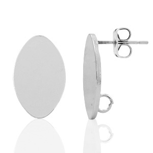 Appr&ecirc;ts en m&eacute;tal DQ puce d'oreille ovale 11x18mm Argent&eacute; antique (sans nickel)