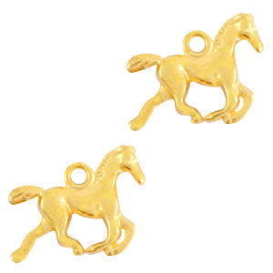 Breloques en m&eacute;tal DQ cheval Dor&eacute; (sans nickel)