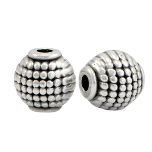 Perles en m&eacute;tal DQ ovale tube Argent&eacute; antique (sans nickel)
