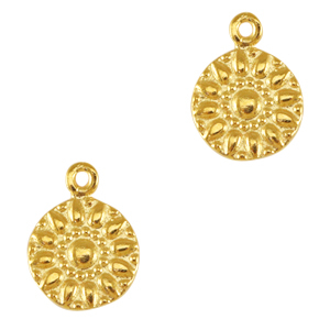 Breloques en m&eacute;tal DQ fleur Dor&eacute; (sans nickel)