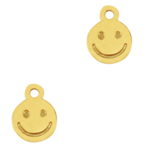 Breloques en m&eacute;tal DQ smiley Dor&eacute; (sans nickel)