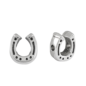 Perles en m&eacute;tal DQ fer &agrave; cheval Argent&eacute; antique (sans nickel)