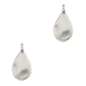 Breloques en m&eacute;tal DQ goutte Argent&eacute; antique (sans nickel)