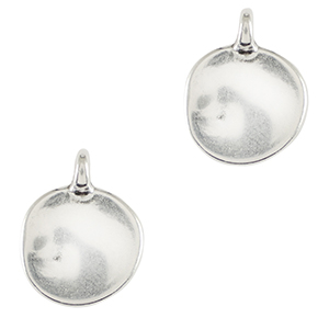 Breloques en m&eacute;tal DQ irr&eacute;gulier 12mm Argent&eacute; antique (sans nickel)