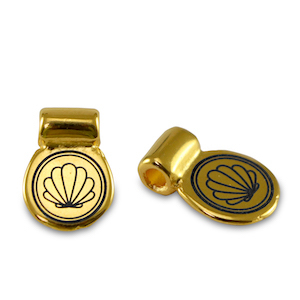 Poussoirs en m&eacute;tal DQ coquillage Dor&eacute; (sans nickel)