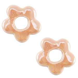 Perles en c&eacute;ramique DQ grecque fleur Rose blush