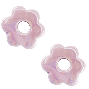 Perles en c&eacute;ramique DQ grecque fleur Violet lavande