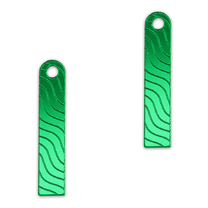 Pendentifs accroche-regard barre vague Vert kelly m&eacute;tallique
