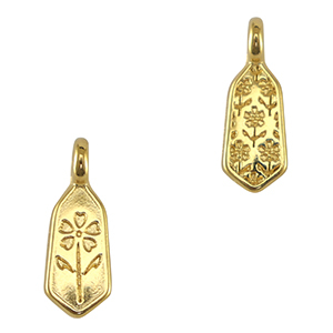 Breloques en m&eacute;tal DQ fleur Dor&eacute; (sans nickel)