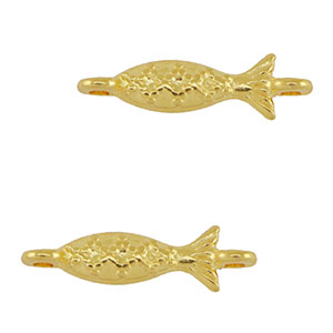 Breloques en m&eacute;tal DQ connecteur poisson Dor&eacute; (sans nickel)