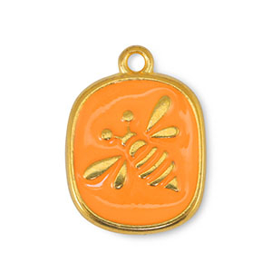 Breloques en m&eacute;tal DQ abeille Orange-Dor&eacute; (sans nickel)