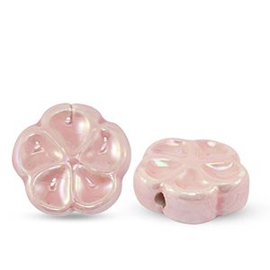 Perles en c&eacute;ramique fleur Rose clair