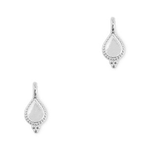 Breloques en m&eacute;tal DQ goutte Argent&eacute; antique (sans nickel)