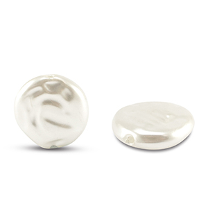 Imitations perles d&rsquo;eau douce m&eacute;daillon Blanc