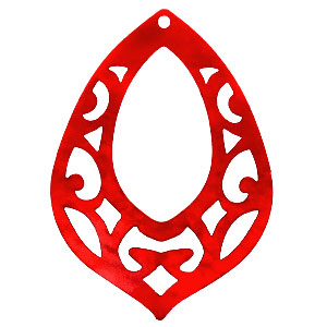 Pendentifs en r&eacute;sine baroque goutte Rouge piment