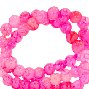 Perles en verre 4 mm mouchet&eacute; Rose