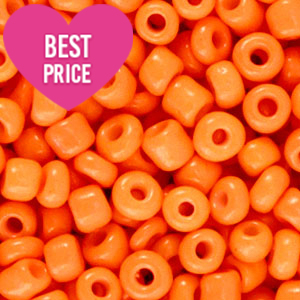 Perles de rocailles 6/0 (4mm) Orange fluo profond