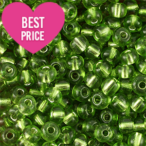 Perles de rocailles 8/0 (3mm) Vert doublure argent&eacute;