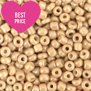 Perles de rocailles 8/0 (3mm) Beige chamois