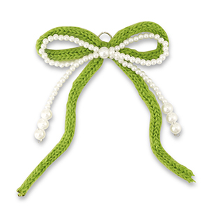 Pendentifs accroche-regard double n&oelig;ud Blanc-vert