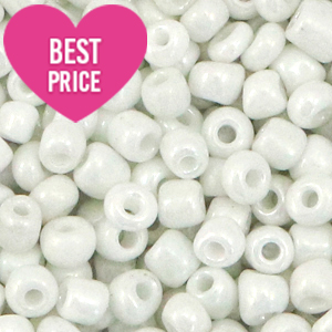 Perles de rocailles 12/0 (2 mm) Blanc perle brillant