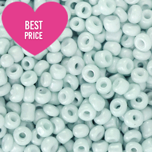 Perles de rocailles 12/0 (2mm) Bleu brume blanci