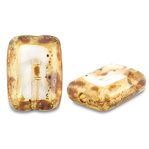 Perles tch&egrave;ques TCB rectangle 12x8mm Transparent blanc