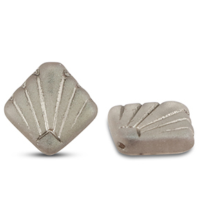 Perles tch&egrave;ques diafan 17mm Transparent greige AB-argent&eacute;