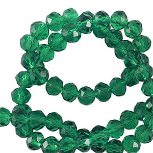 Perles &agrave; facettes 6x4mm disque Heishi Vert p&eacute;trole
