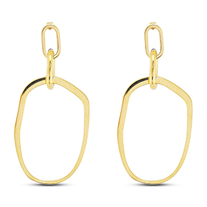 Boucles d'oreilles / puces en acier Inox irr&eacute;gulier Dor&eacute;