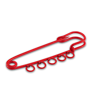 Appr&ecirc;ts color&eacute;s &eacute;pingle d&eacute;corative avec 5 anneaux Rouge