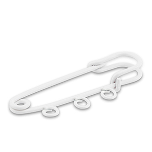 Appr&ecirc;ts color&eacute;s &eacute;pingle d&eacute;corative avec 3 anneaux Blanc