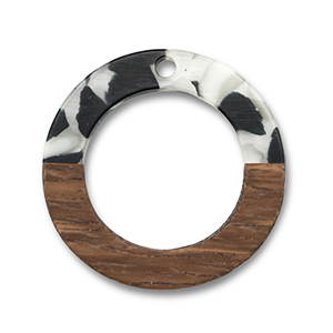 Pendentifs en bois rond Noir-blanc-marron