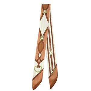 Bandana foulard avec tresse Blanc blass&eacute;-marron clair-marron